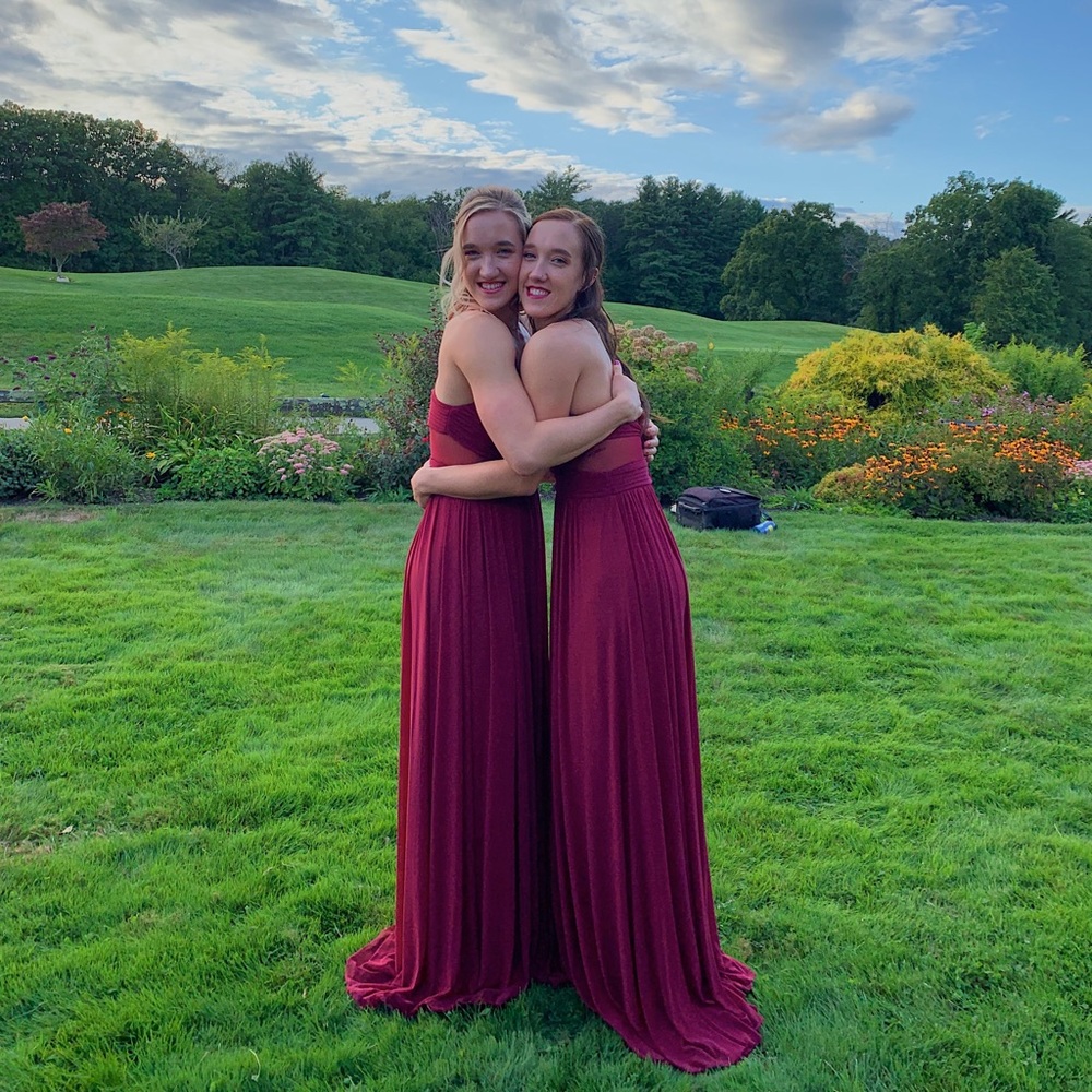 maroon bridesmaid dress